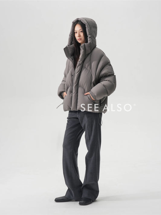 "Autumn and Winter New Arrivals" : 90 White duck down Lightweight hooded New Favorite Outdoor Warm Zipper down jacket