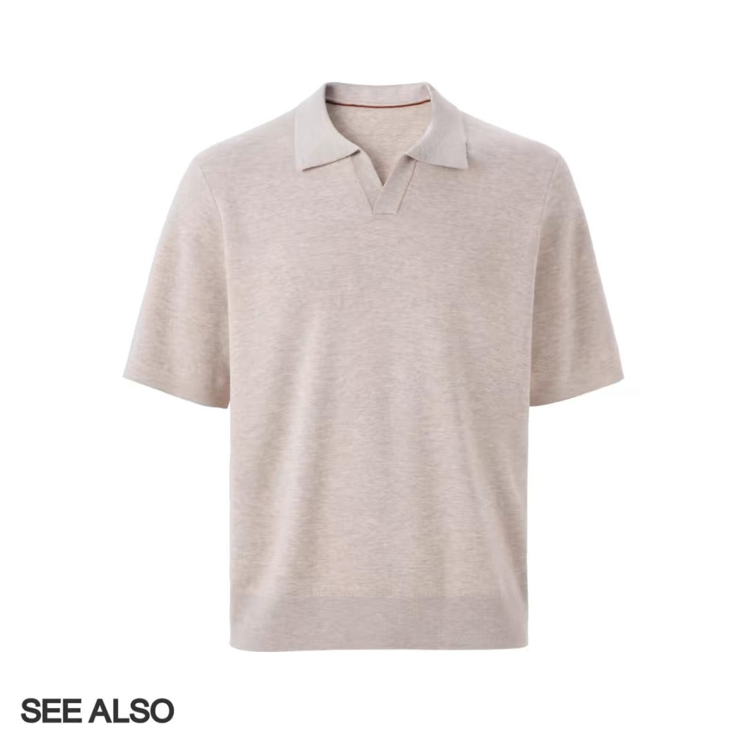 "Mulberry silk, cotton, and wool" ice-silk feel new noble old money mixed-spun V-neck long-sleeved base layer knitted sweater