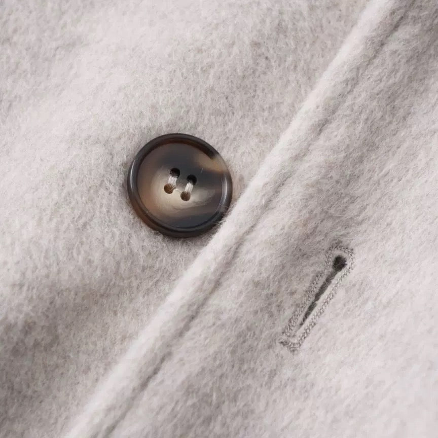 Woolen old money new rich loose silhouette warm tweed jacket coat