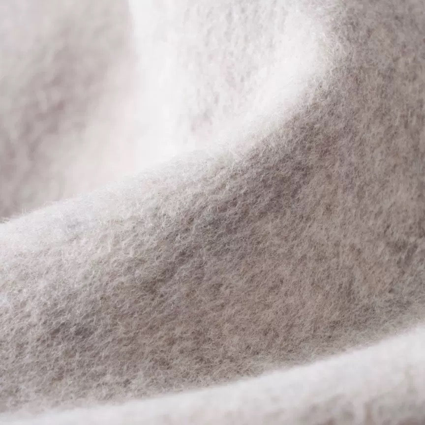 Woolen old money new rich loose silhouette warm tweed jacket coat