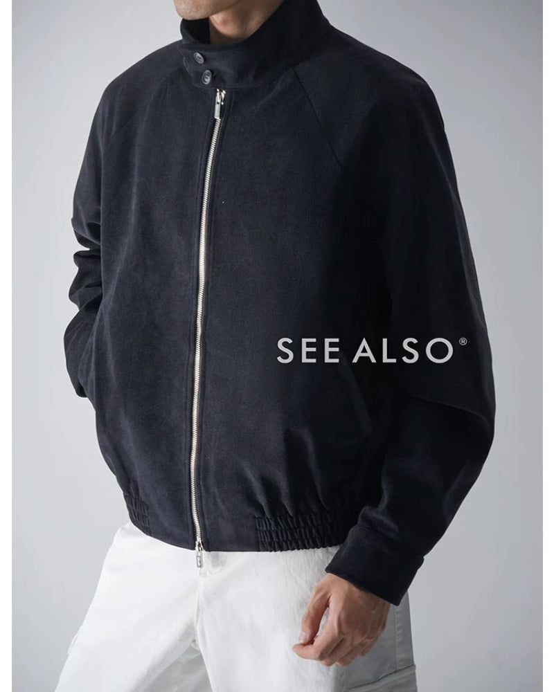 Retro suede G9 Harrington jacket with a new rich and stylish silhouette