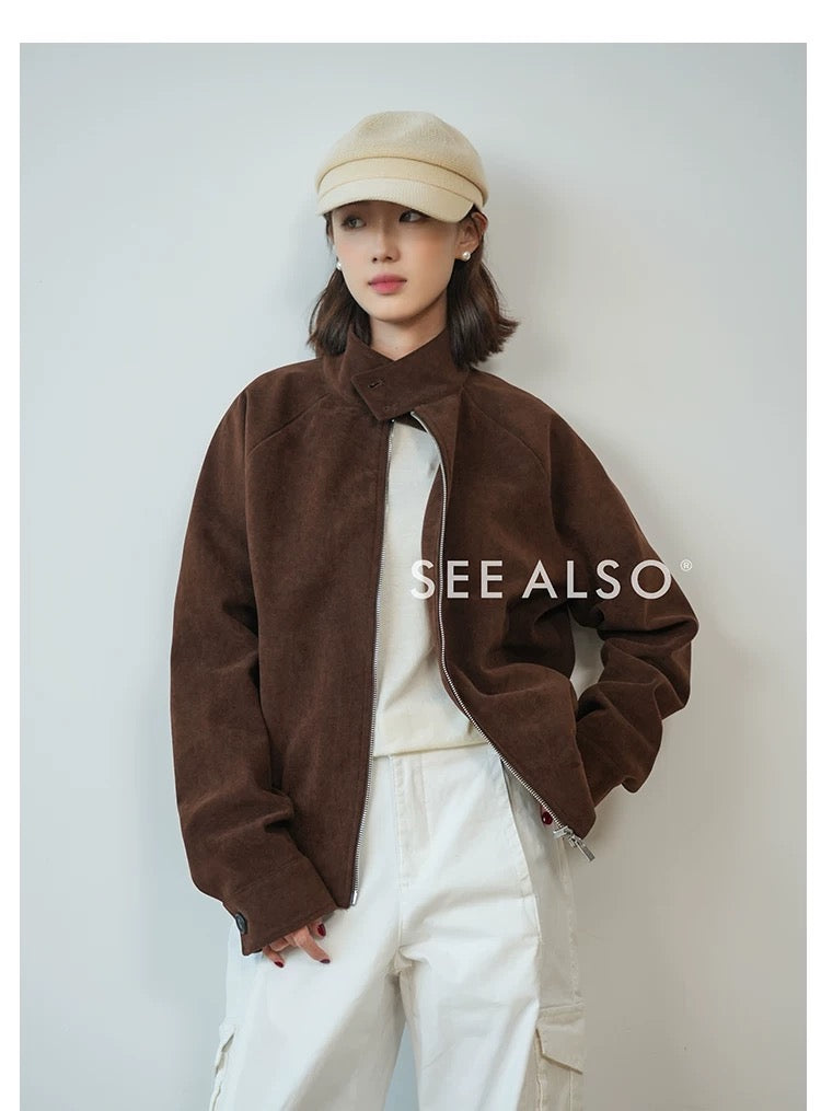 Retro suede G9 Harrington jacket with a new rich and stylish silhouette