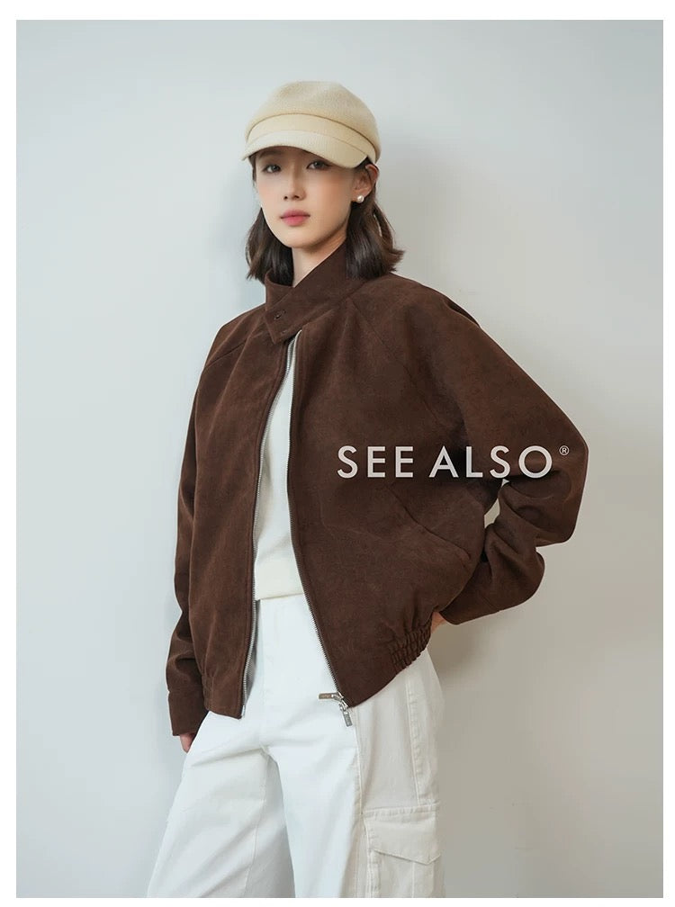 Retro suede G9 Harrington jacket with a new rich and stylish silhouette