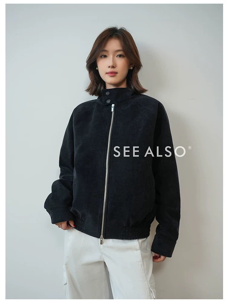 Retro suede G9 Harrington jacket with a new rich and stylish silhouette