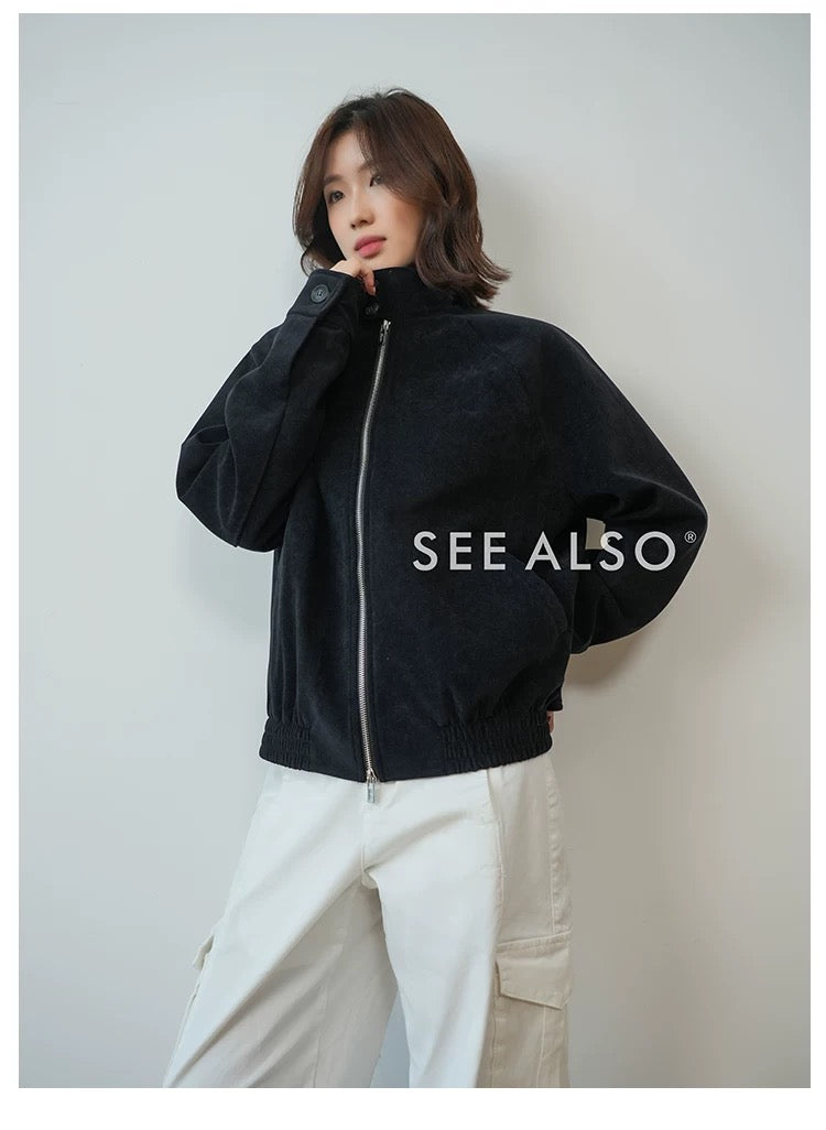 Retro suede G9 Harrington jacket with a new rich and stylish silhouette