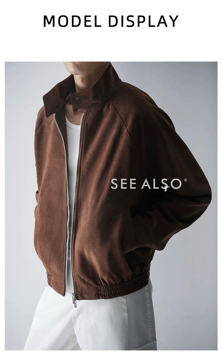 Retro suede G9 Harrington jacket with a new rich and stylish silhouette