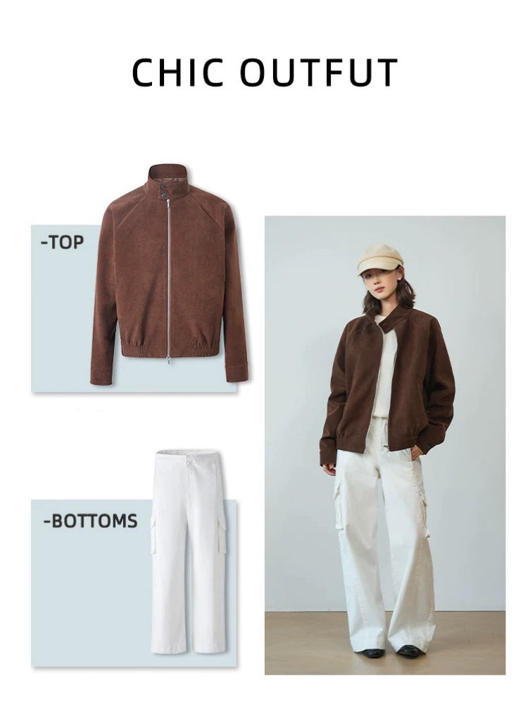 Retro suede G9 Harrington jacket with a new rich and stylish silhouette