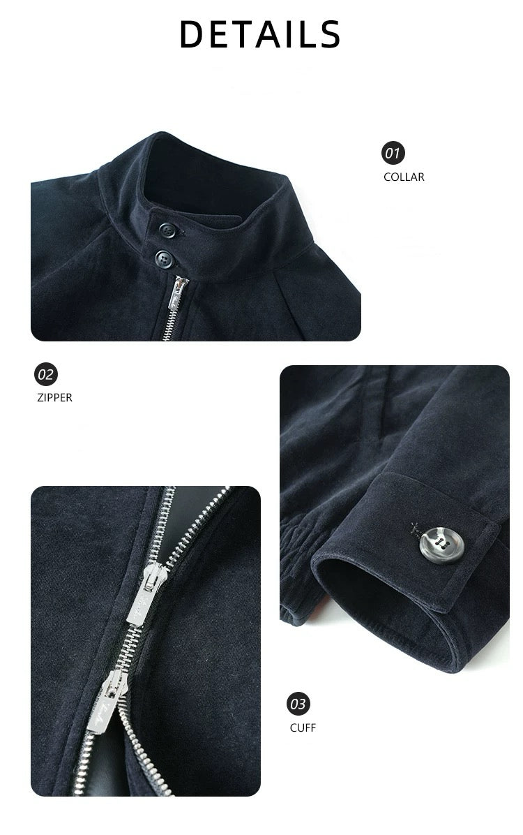 Retro suede G9 Harrington jacket with a new rich and stylish silhouette