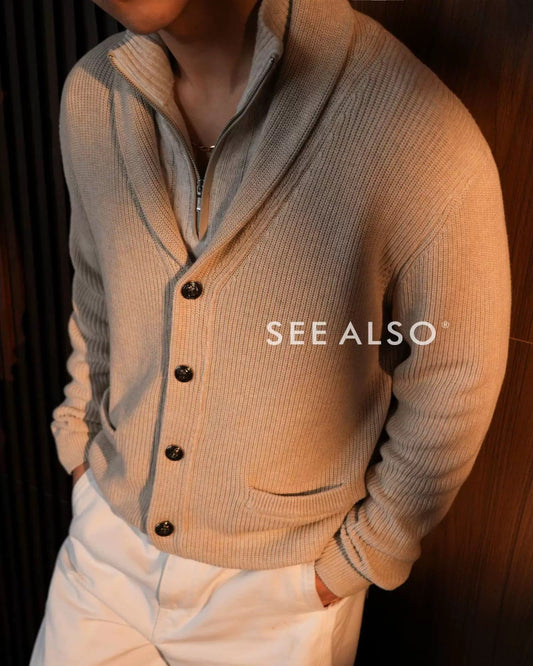 "BC Castle Coat of Arms" New Aristocrat Green Fruit Collar Linen and Cotton Blend Buttoned Robe Lapel Cardigan Sweater