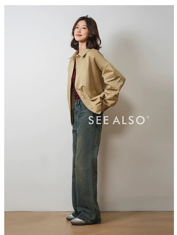 "25FW BLCG Style God Pants" Bootcut Straight Leg Slightly Bell-Shaped Washed and Ripped Denim Long Pants