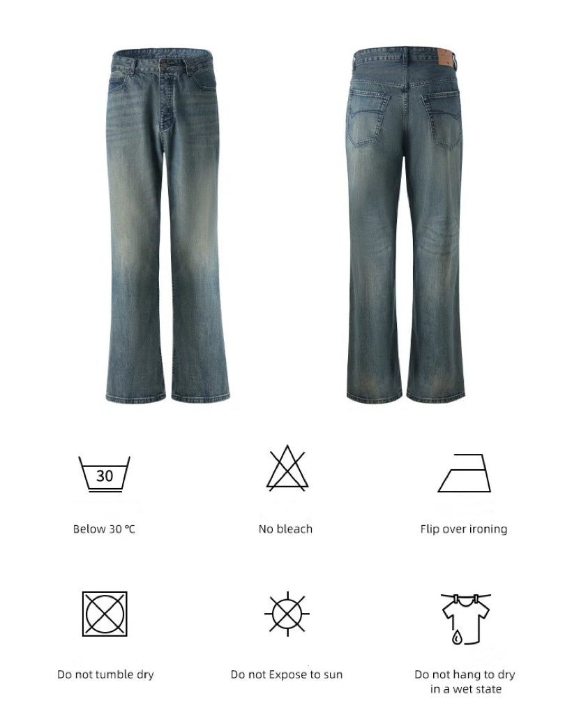 "25FW BLCG Style God Pants" Bootcut Straight Leg Slightly Bell-Shaped Washed and Ripped Denim Long Pants