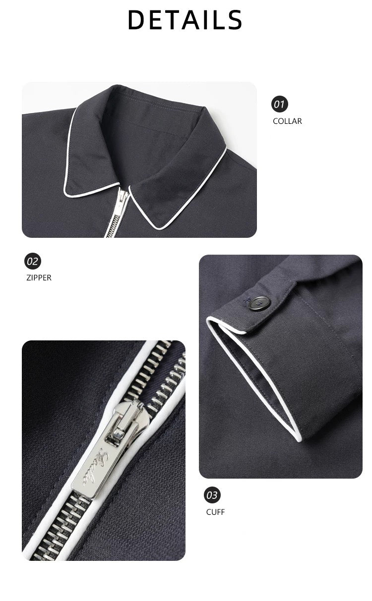 "Super-premium fabric" superfine-spun cashmere wool old money new rich feel contrasting color zipper shirt jacket