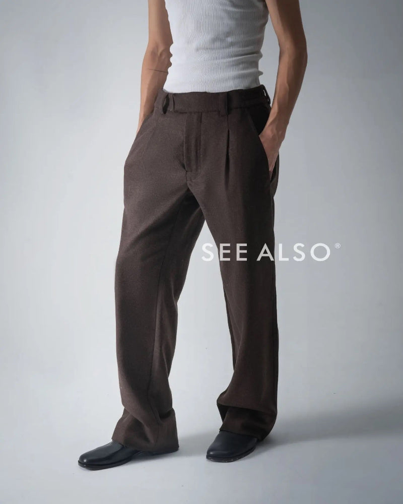 "Merino" Australian superfine combed wool straight-leg trousers, a new classic for all occasions