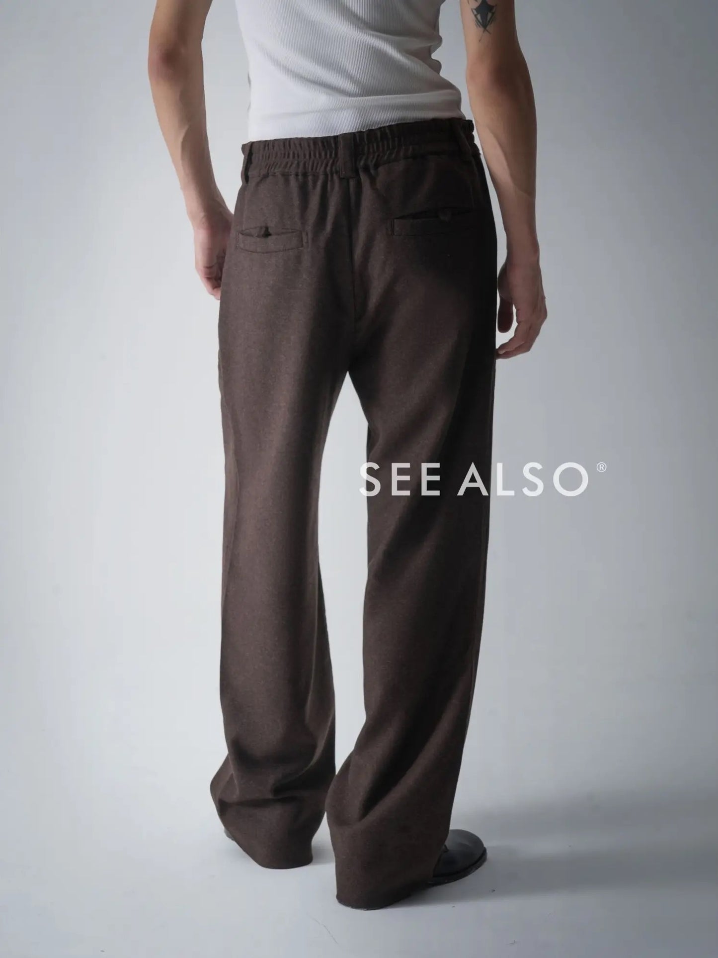 "Merino" Australian superfine combed wool straight-leg trousers, a new classic for all occasions