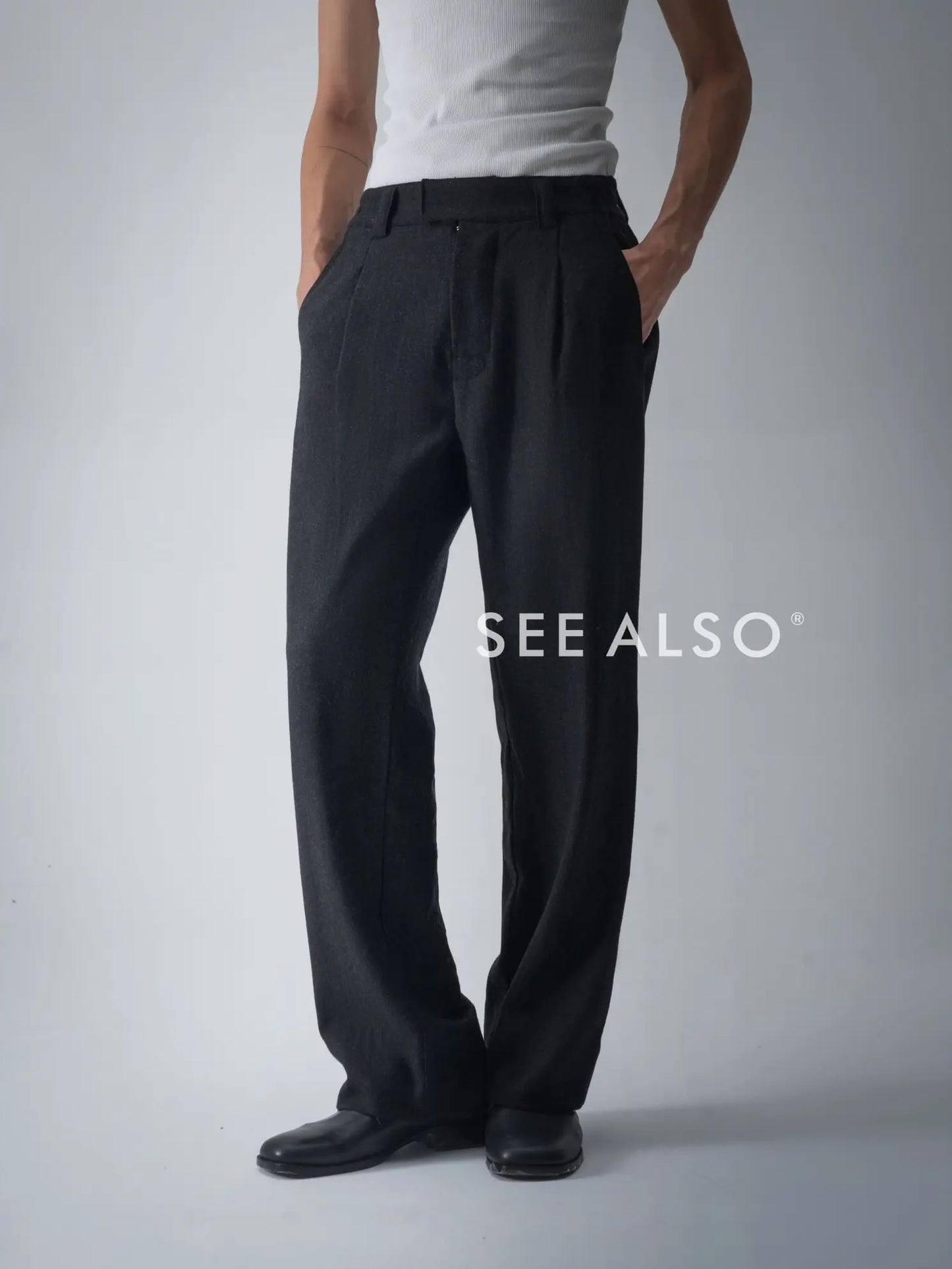 "Merino" Australian superfine combed wool straight-leg trousers, a new classic for all occasions