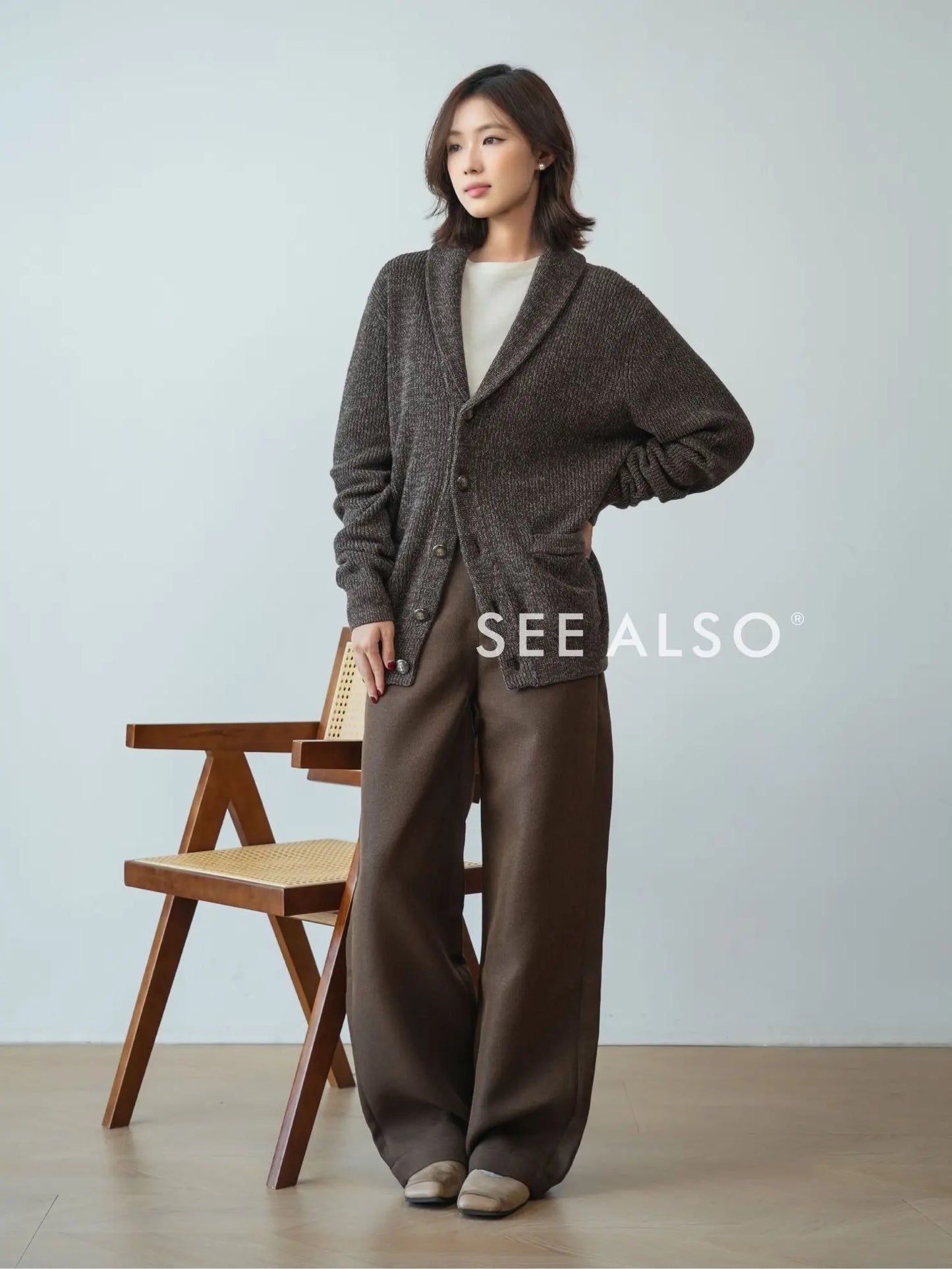 "Merino" Australian superfine combed wool straight-leg trousers, a new classic for all occasions