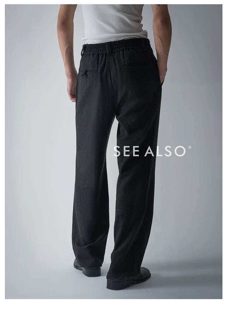 "Merino" Australian superfine combed wool straight-leg trousers, a new classic for all occasions