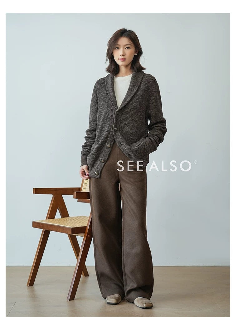 "Merino" Australian superfine combed wool straight-leg trousers, a new classic for all occasions