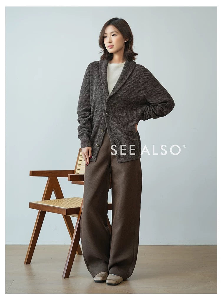 "Merino" Australian superfine combed wool straight-leg trousers, a new classic for all occasions