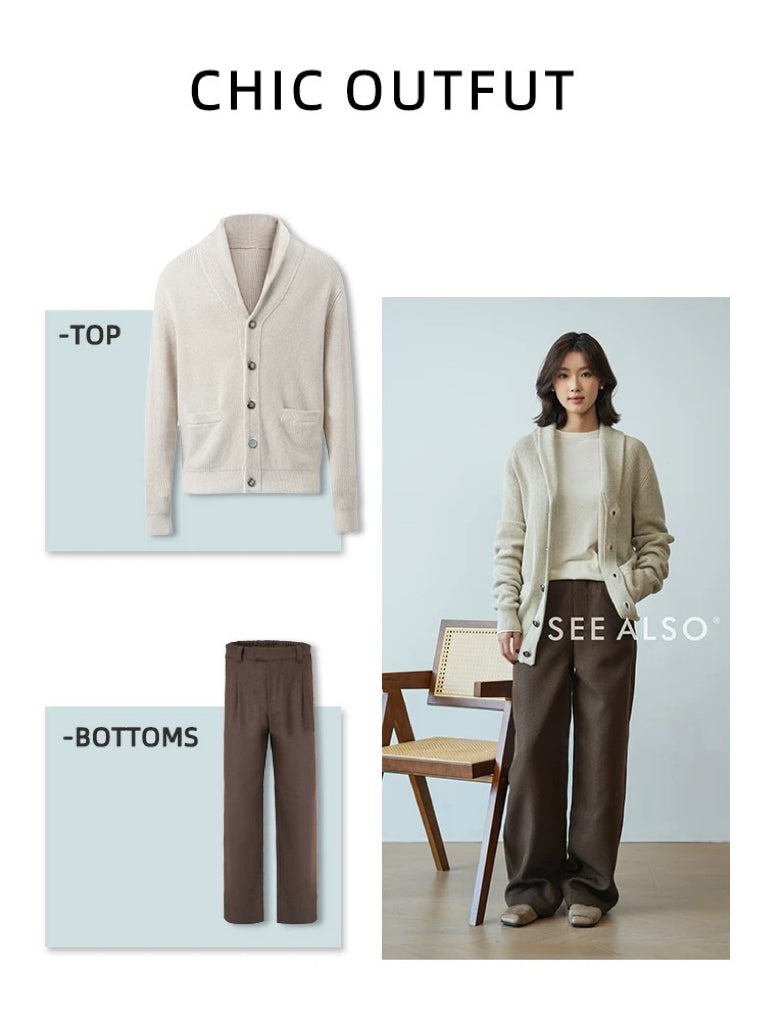 "Merino" Australian superfine combed wool straight-leg trousers, a new classic for all occasions