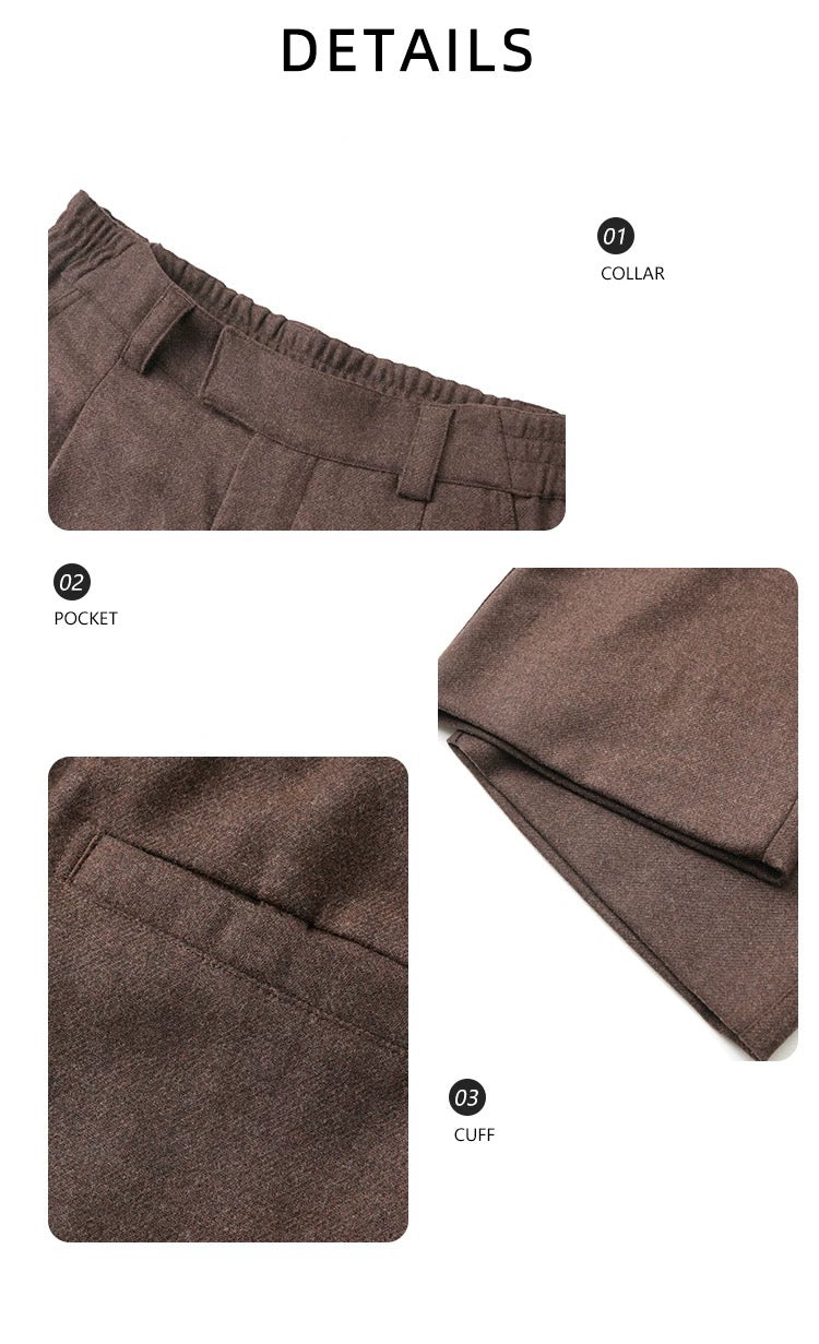 "Merino" Australian superfine combed wool straight-leg trousers, a new classic for all occasions