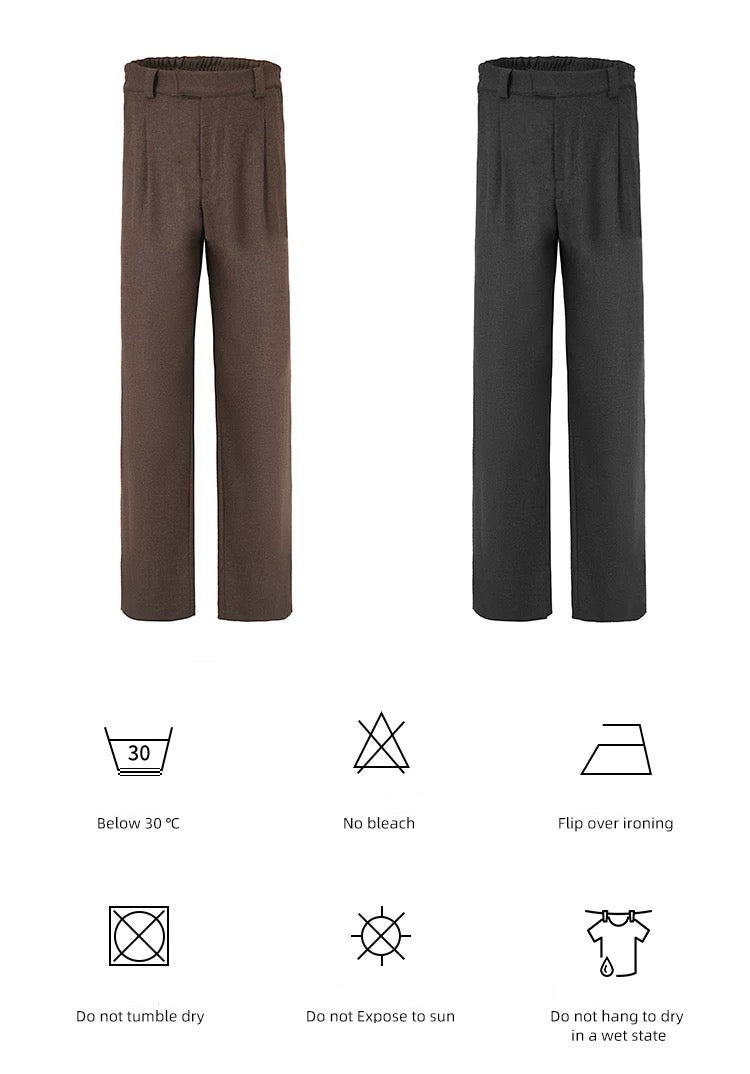 "Merino" Australian superfine combed wool straight-leg trousers, a new classic for all occasions