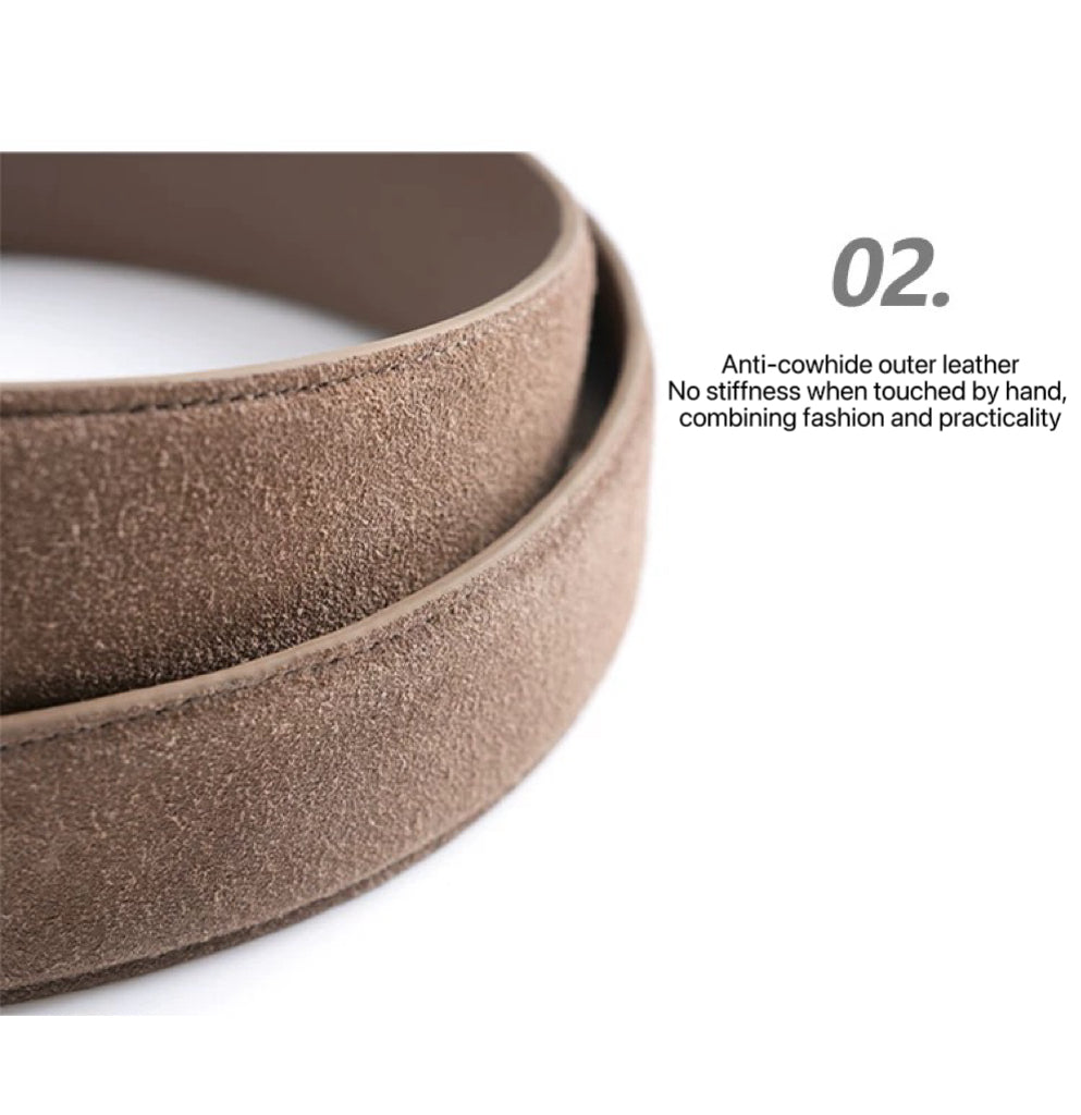 "New Zealand imported cowhide leather" New rich old money ostrich pattern zinc alloy cowhide belt