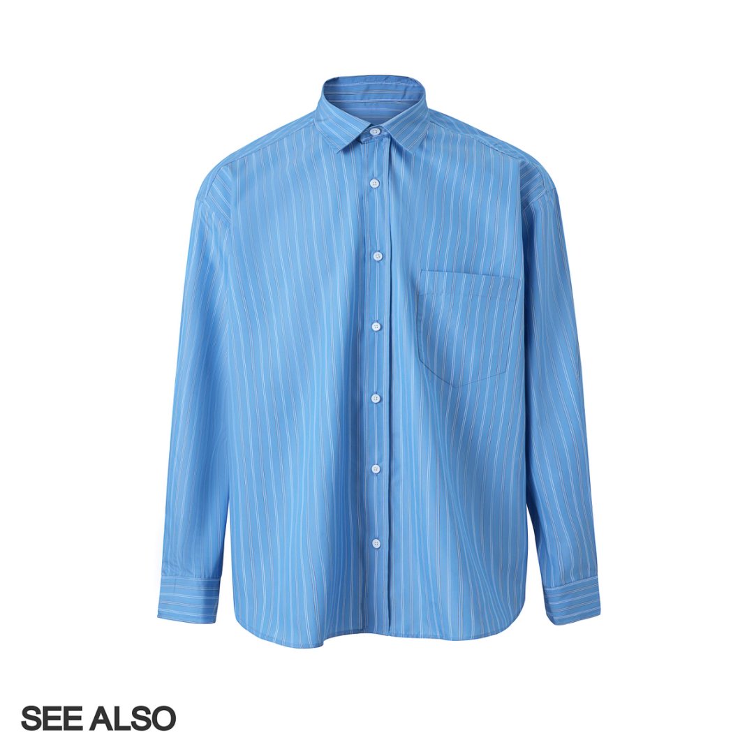 『AC1996 Style』 Yoo Feng's New Elite Loose and Minimalistic Striped Blazer Shirt