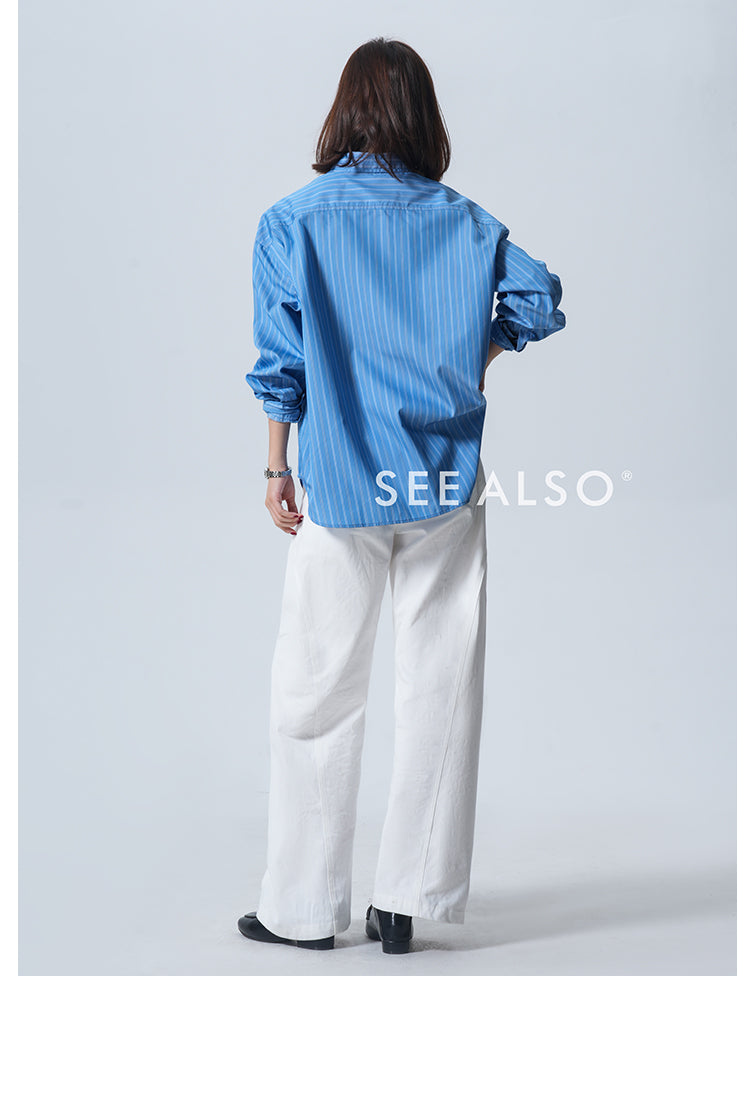 『AC1996 Style』 Yoo Feng's New Elite Loose and Minimalistic Striped Blazer Shirt