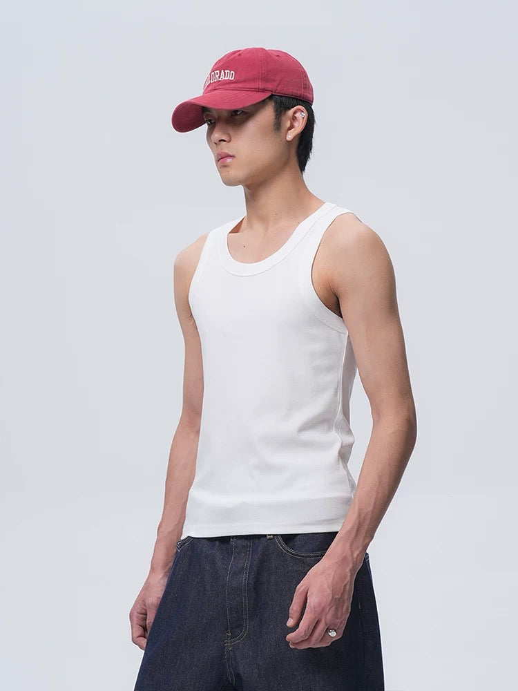 American-style basic-thread elastic cotton hip-hop casual men's and women's matching versatile fitness tank top