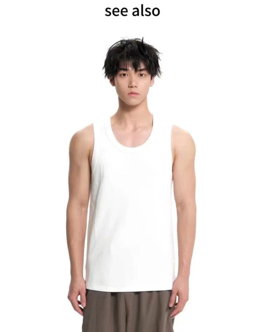 American-style basic-thread elastic cotton hip-hop casual men's and women's matching versatile fitness tank top