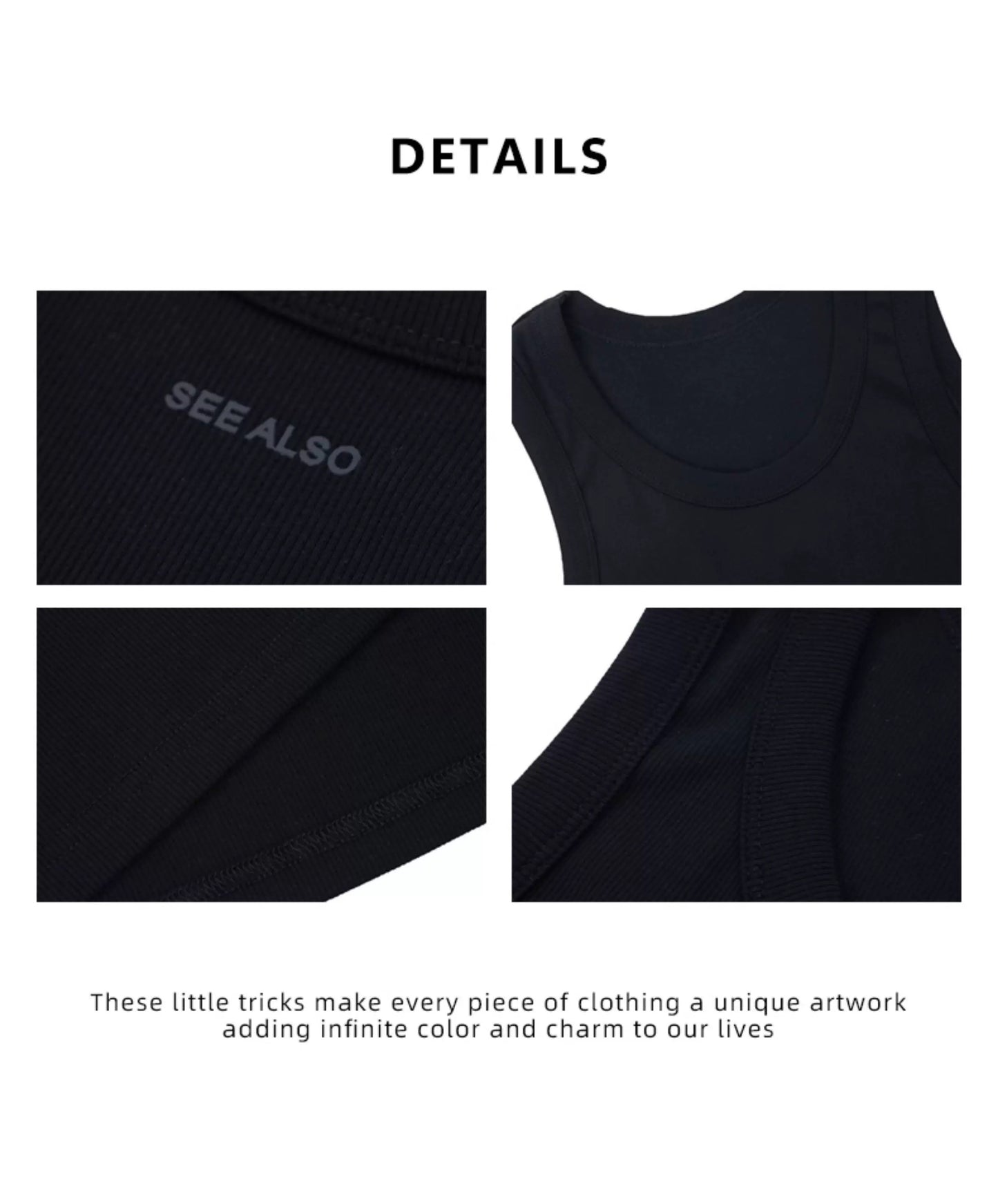 American-style basic-thread elastic cotton hip-hop casual men's and women's matching versatile fitness tank top