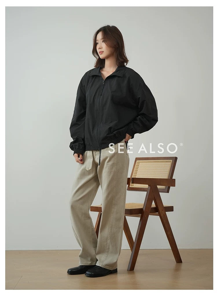 ASUTER Sister's American Vintage Scythe Straight Leg Loose Casual Denim Pants