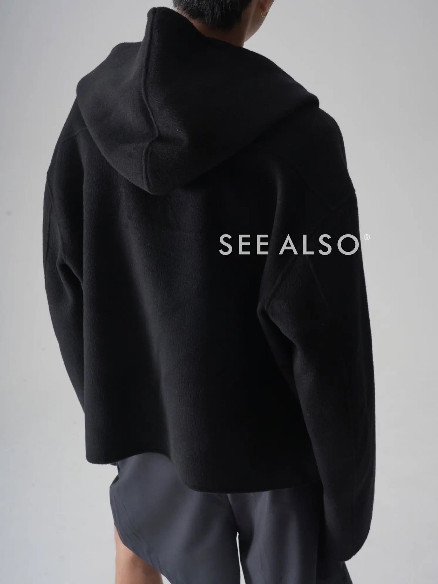 "100% Pure Wool Heavyweight Superfine Spun Lustrous Tweed Hooded Jacket Coat for Old Money and New Riches"