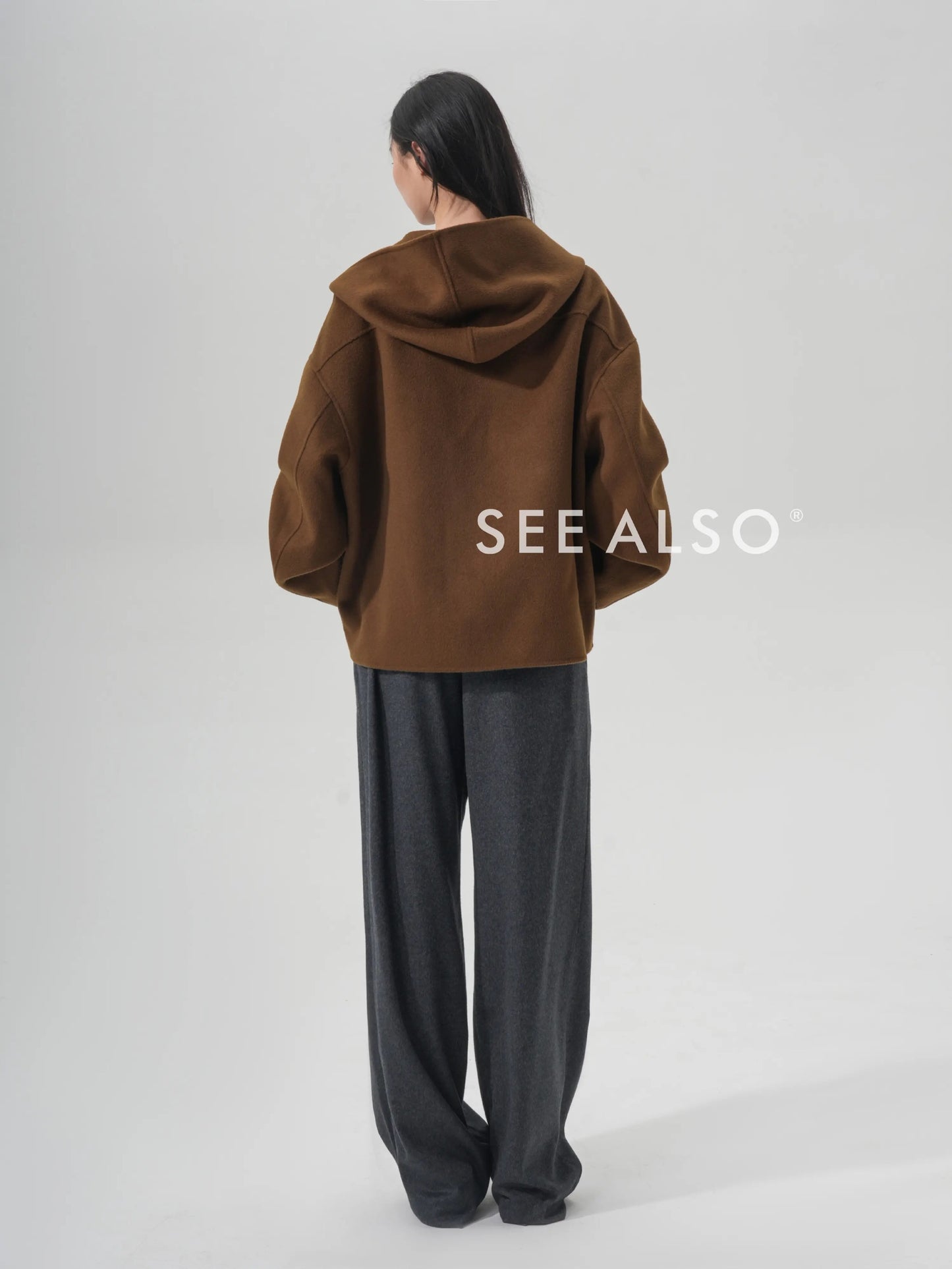 "100% Pure Wool Heavyweight Superfine Spun Lustrous Tweed Hooded Jacket Coat for Old Money and New Riches"