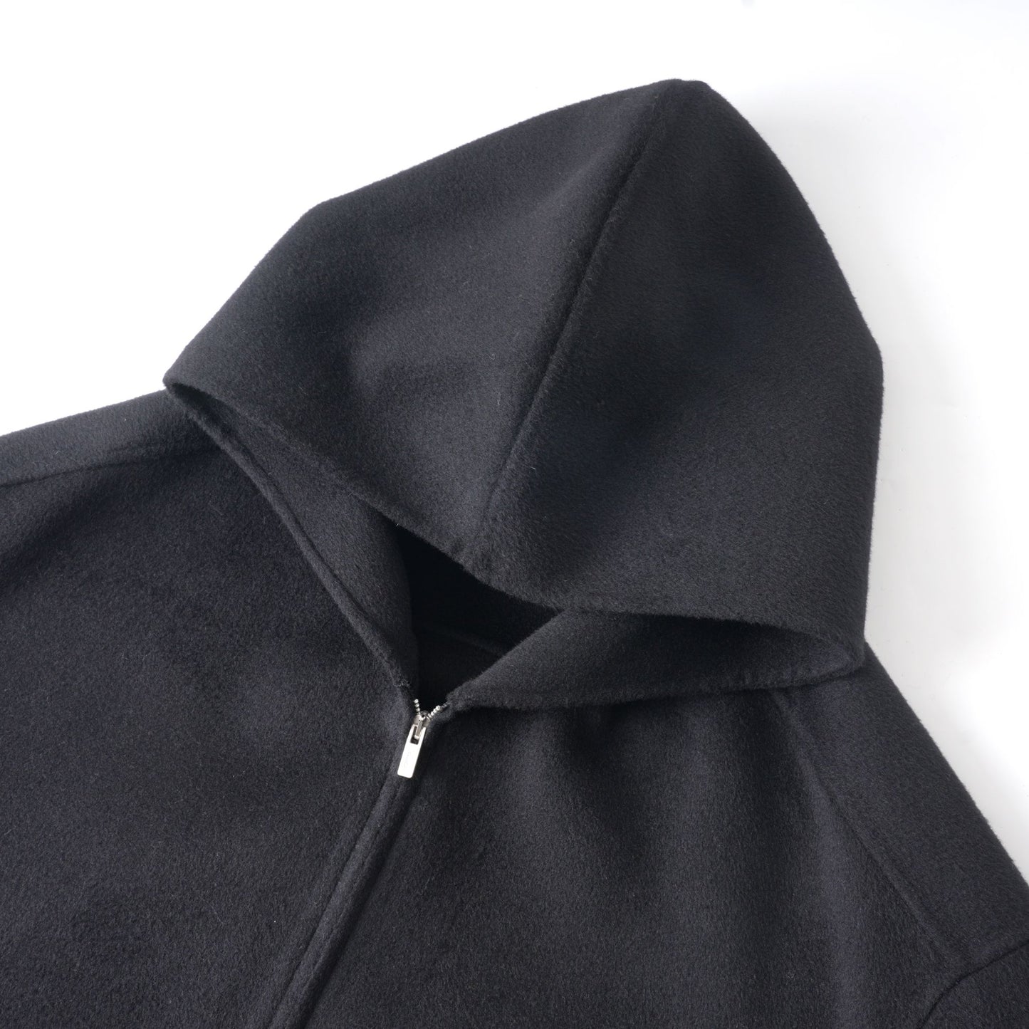 "100% Pure Wool Heavyweight Superfine Spun Lustrous Tweed Hooded Jacket Coat for Old Money and New Riches"