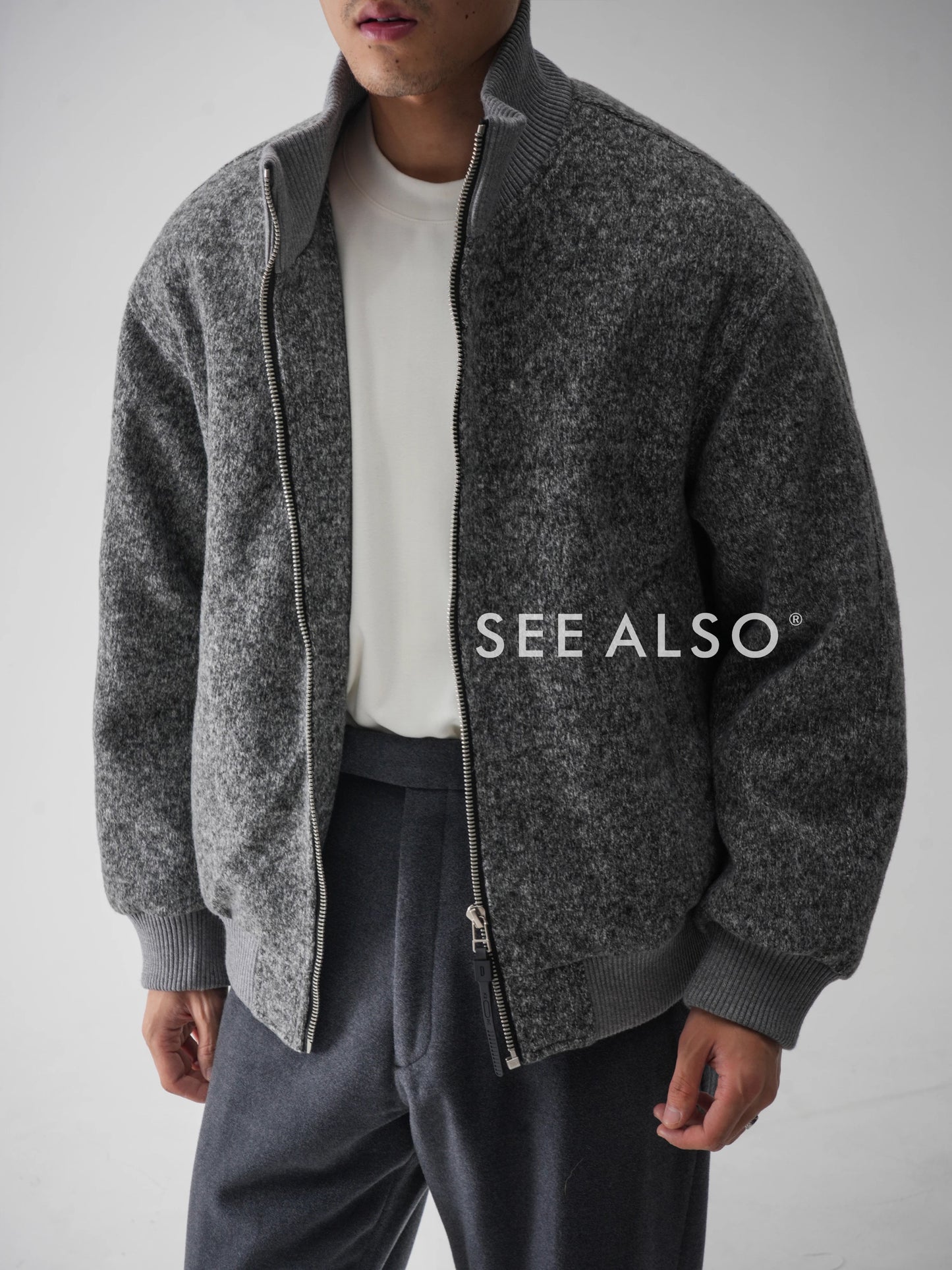 "The Gift of Kings" 90 White duck Down woolen jacket with a new rich old money style for warmth and zipper down