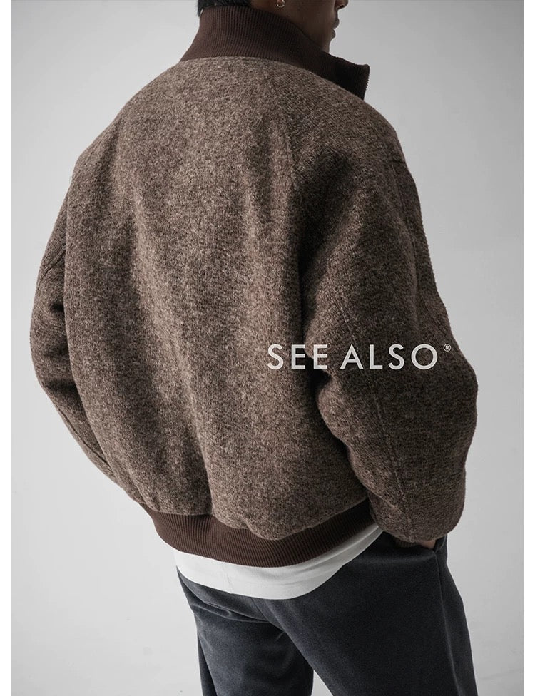 "The Gift of Kings" 90 White duck Down woolen jacket with a new rich old money style for warmth and zipper down