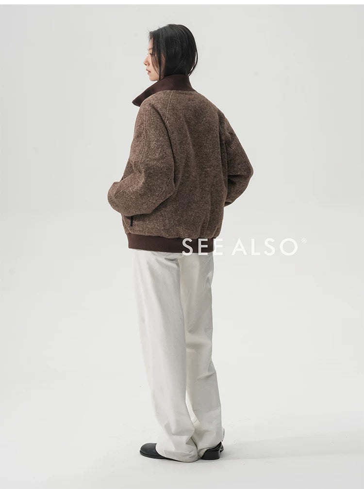 "The Gift of Kings" 90 White duck Down woolen jacket with a new rich old money style for warmth and zipper down