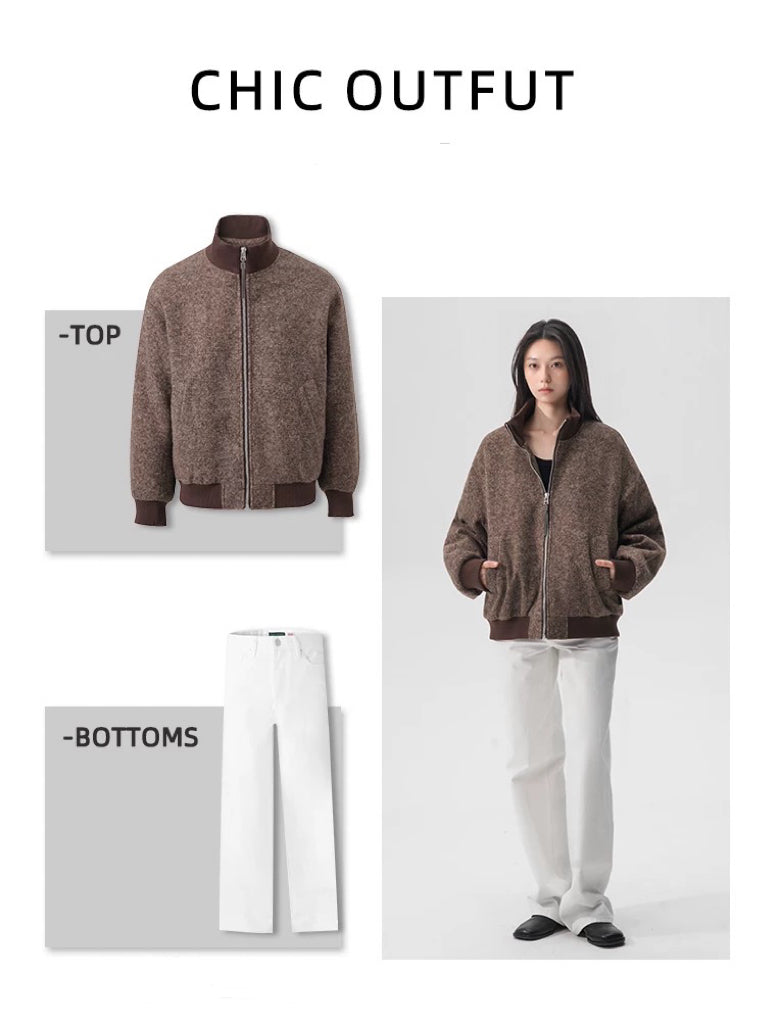 "The Gift of Kings" 90 White duck Down woolen jacket with a new rich old money style for warmth and zipper down