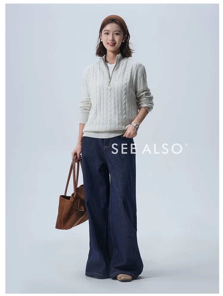 "Sheepskin cashmere" super-fine mercerized Basulan wool sweater, an old money new rich one