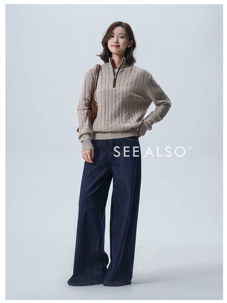 "Sheepskin cashmere" super-fine mercerized Basulan wool sweater, an old money new rich one