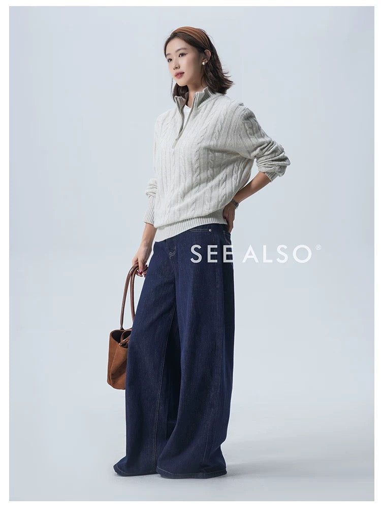 "Sheepskin cashmere" super-fine mercerized Basulan wool sweater, an old money new rich one