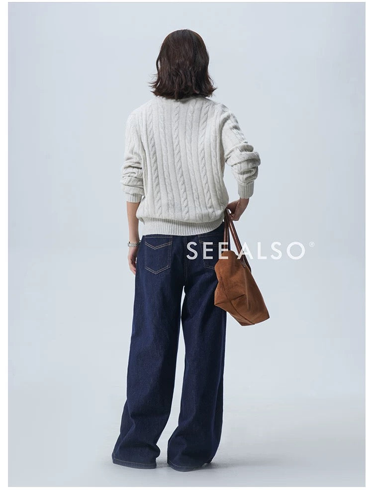 "Sheepskin cashmere" super-fine mercerized Basulan wool sweater, an old money new rich one