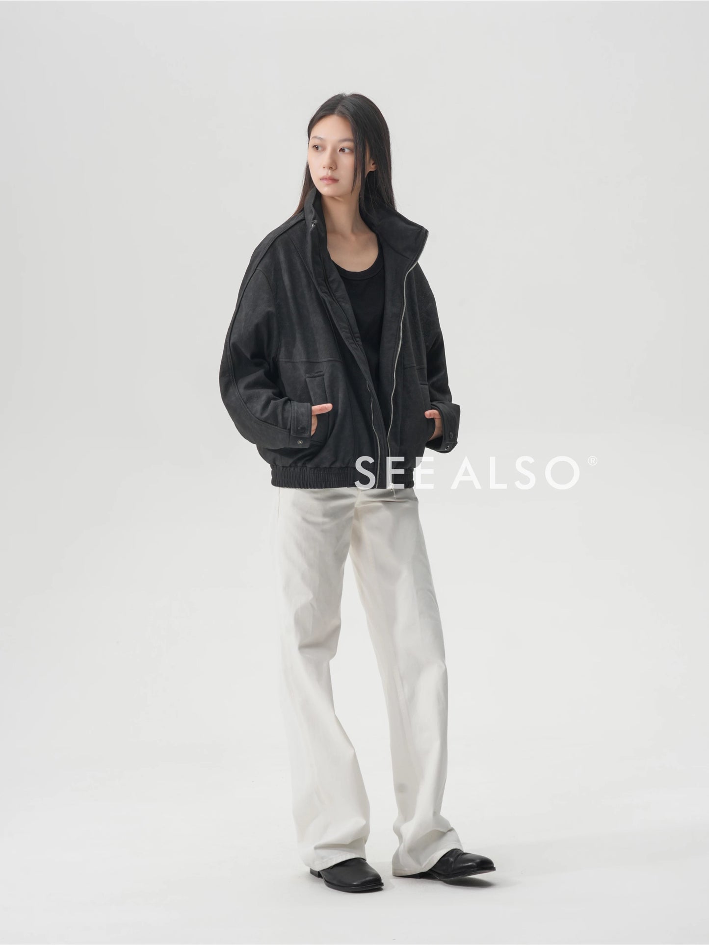 "Down Jacket" 90 white duck down imitation suede stand-up collar new favorite outdoor warm zipper down jacket