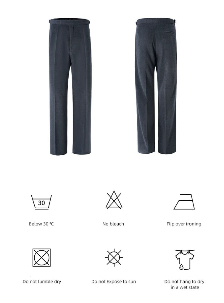 "Super fine-spun mercerized wool" drape new luxury old money straight-leg slimming versatile casual dress pants