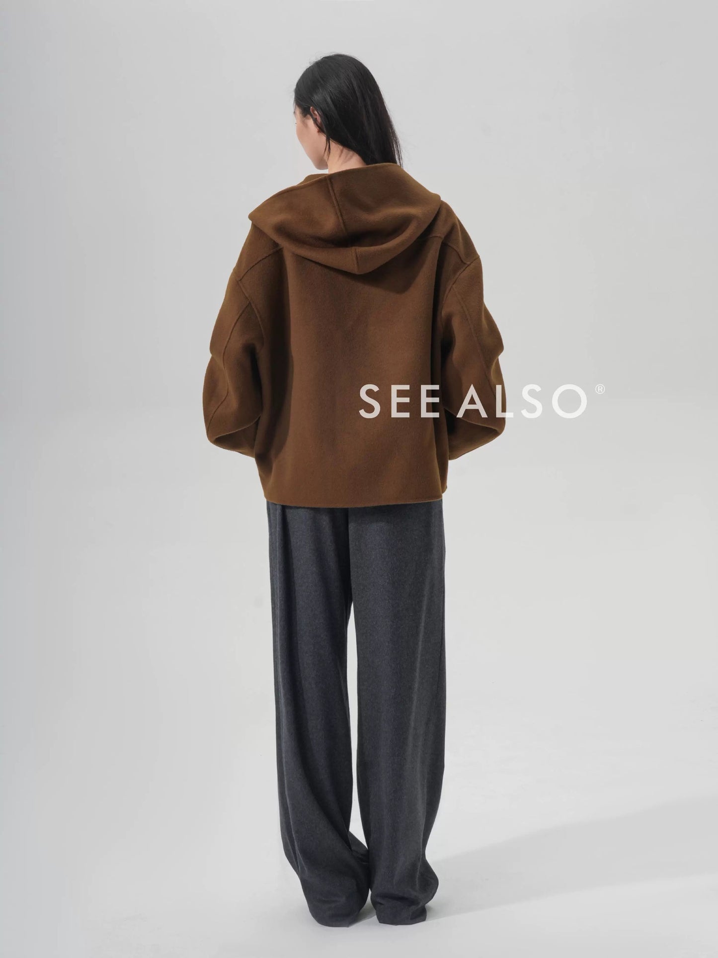 "Row Style Wind Black Label Limited Edition" Ultra-fine wool loose Old money new Rich Drawstring wide-leg dress pants