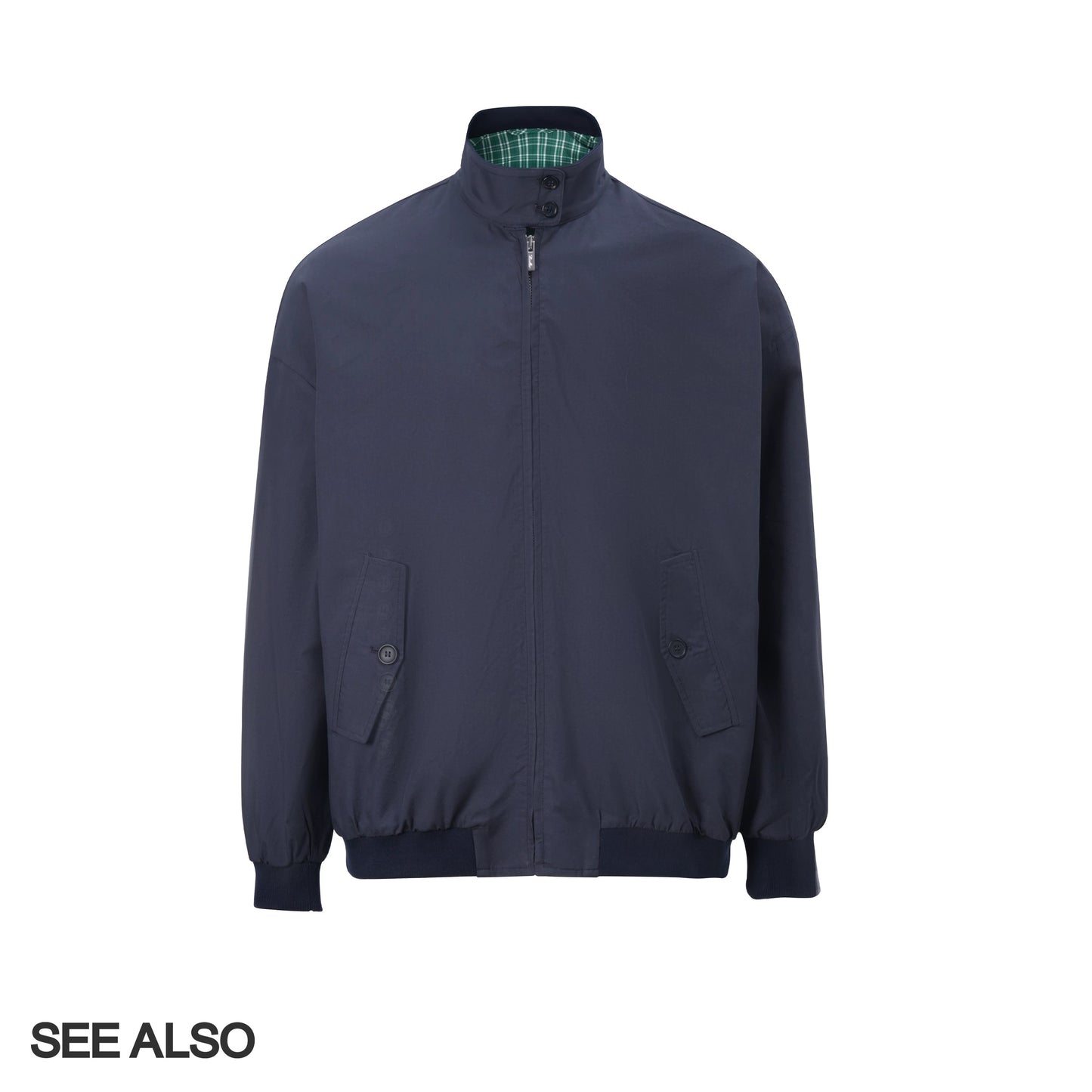 Retro checkered double-sided Harrington work jacket, mercerized cotton casual and relaxed miu style coat