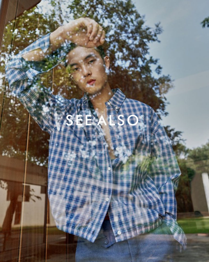 "25 Early Autumn niuniu Series" New noble style retro relaxed minimalist light checkered lapel shirt