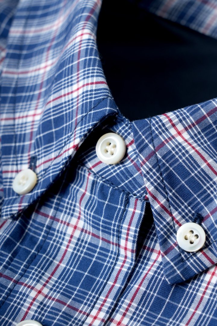 "25 Early Autumn niuniu Series" New noble style retro relaxed minimalist light checkered lapel shirt